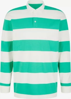 TOM TAILOR Denim T-shirts à Manches Longues T-Shirt Homme Vert / Blanc