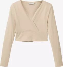TOM TAILOR Denim T-shirts à Manches Longues T-shirt Femme Beige