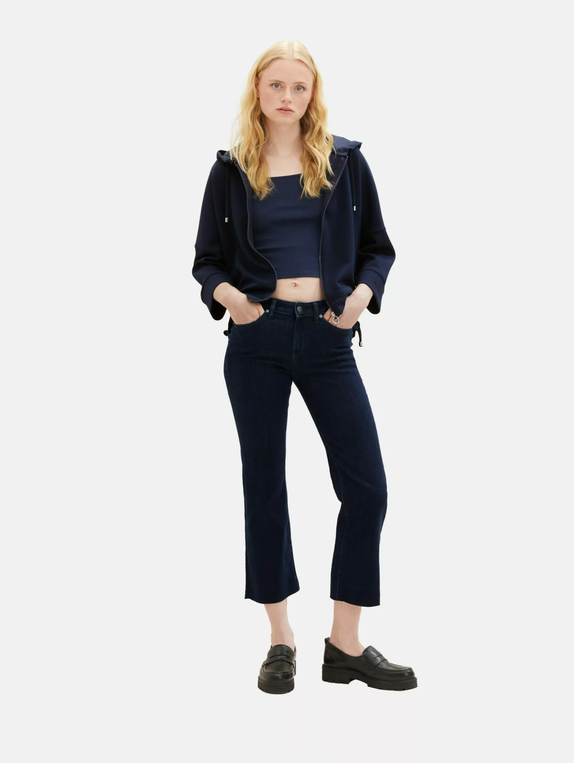 TOM TAILOR Denim Bootcut évasé Jean Femme Bleu Foncé 5 TOM TAILOR Denim Bootcut évasé Jean Femme Bleu Foncé – Image 5