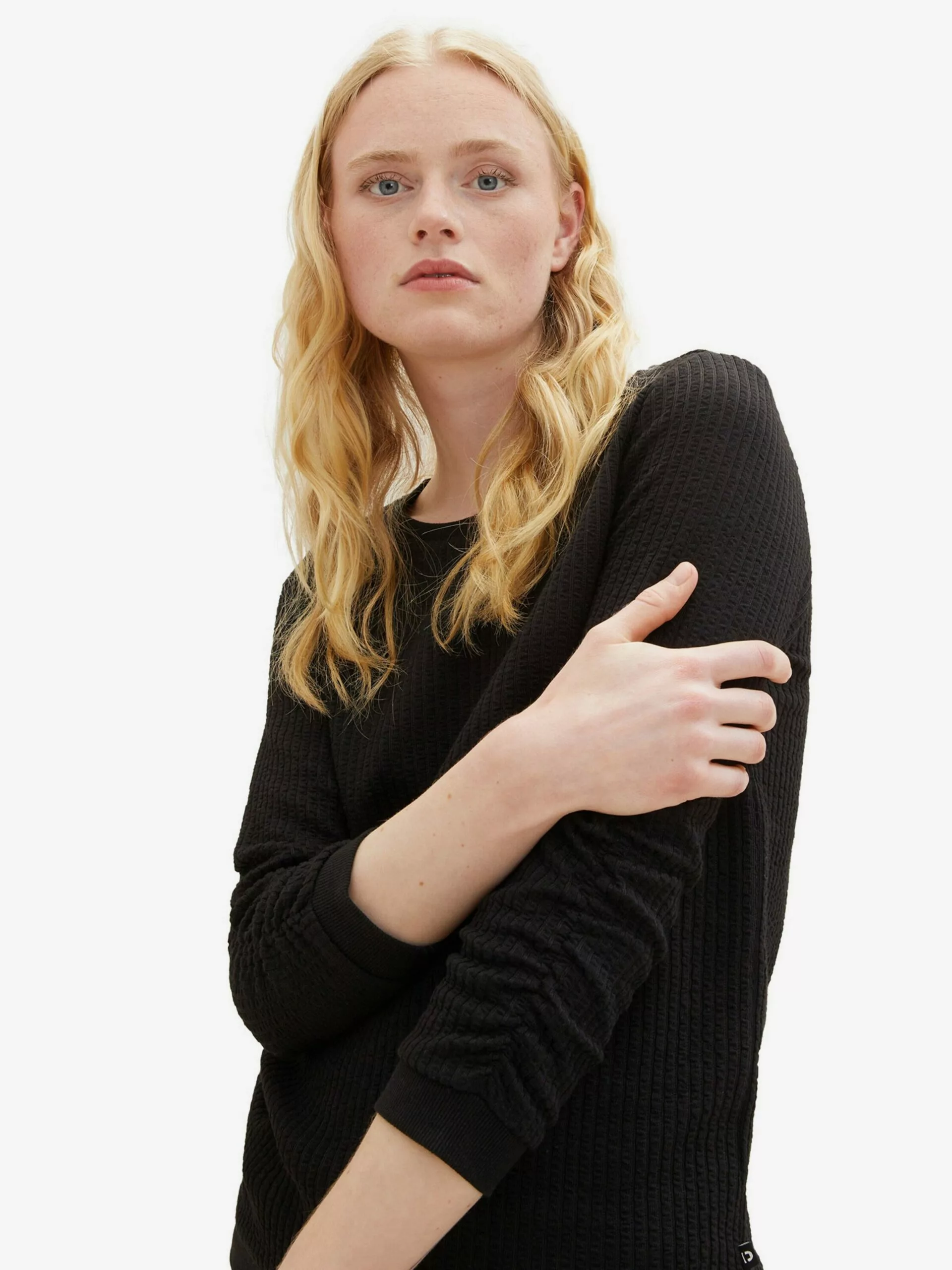 TOM TAILOR Denim Sweats Sweat-shirt Femme Noir 5 TOM TAILOR Denim Sweats Sweat-shirt Femme Noir – Image 5