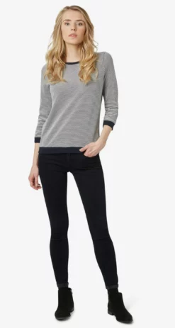 TOM TAILOR Denim Sweats Sweat-shirt Femme Bleu Marine / Blanc -Soldes TOM TAILOR Denim 2023 11ca085949ed8571a40acfca1c878a78 scaled