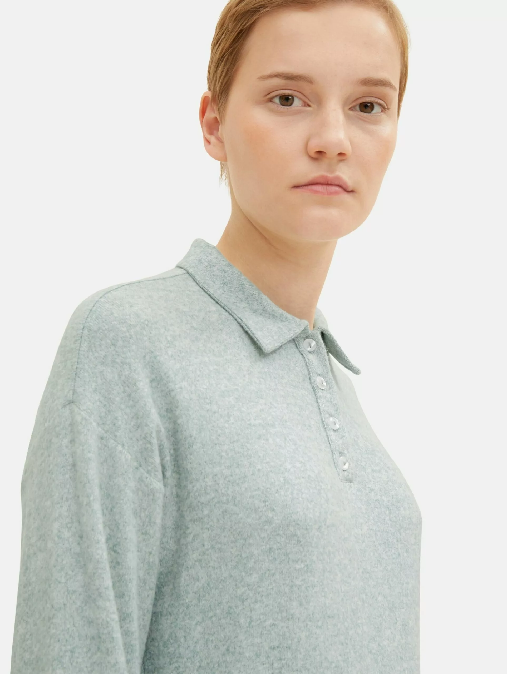 TOM TAILOR Denim Polos T-shirt Femme Vert Chiné 6 TOM TAILOR Denim Polos T-shirt Femme Vert Chiné – Image 6