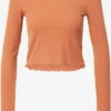 TOM TAILOR Denim T-shirts à Manches Longues T-shirt Femme Mandarine