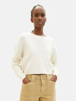 TOM TAILOR Denim Pulls Maille Fine Pull-over Femme Blanc Naturel -Soldes TOM TAILOR Denim 2023 14c9a3e67c52465ea98e42fe4e2fbb3a scaled