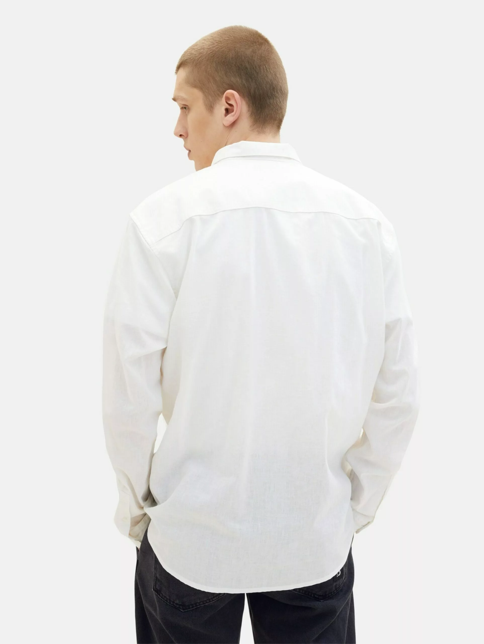 TOM TAILOR Denim Chemises Décontractées Coupe Regular Chemise Homme Blanc Naturel 4 TOM TAILOR Denim Chemises Décontractées Coupe Regular Chemise Homme Blanc Naturel – Image 4