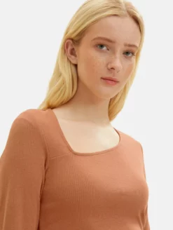 TOM TAILOR Denim T-shirts à Manches Longues T-shirt Femme Cognac -Soldes TOM TAILOR Denim 2023 21f30f0458d9e068c97942aa59f0879e scaled