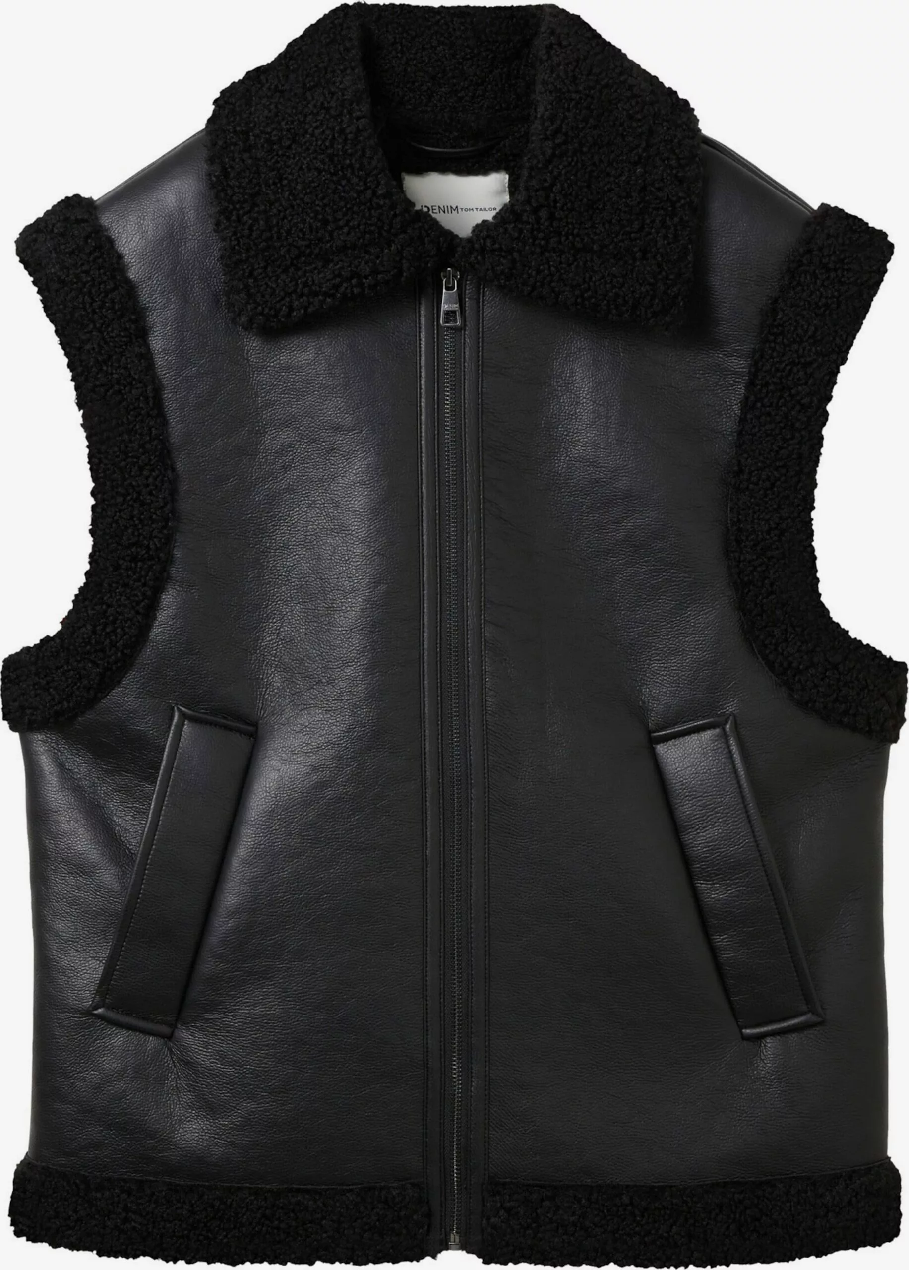 TOM TAILOR Denim Vestes Sans Manches Gilet Femme Noir 1 TOM TAILOR Denim Vestes Sans Manches Gilet Femme Noir