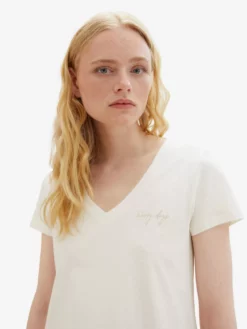 TOM TAILOR Denim T-shirts T-shirt Femme Blanc Naturel -Soldes TOM TAILOR Denim 2023 2efcab08317b9d29e7c889285c68c1ec scaled