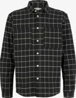 Soldes TOM TAILOR Denim 2023 9 TOM TAILOR Denim Chemises à Carreaux Fit Confort Chemise Homme Noir