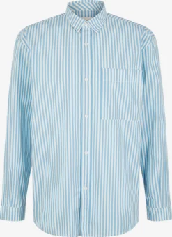 TOM TAILOR Denim Chemises Décontractées Coupe Regular Chemise Homme Bleu Clair / Blanc