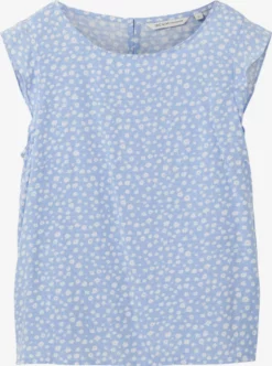 TOM TAILOR Denim Blouses à Manches Courtes Chemisier Femme Bleu Clair