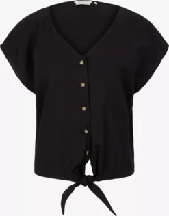 TOM TAILOR Denim Blouses à Manches Courtes Chemisier Femme Noir
