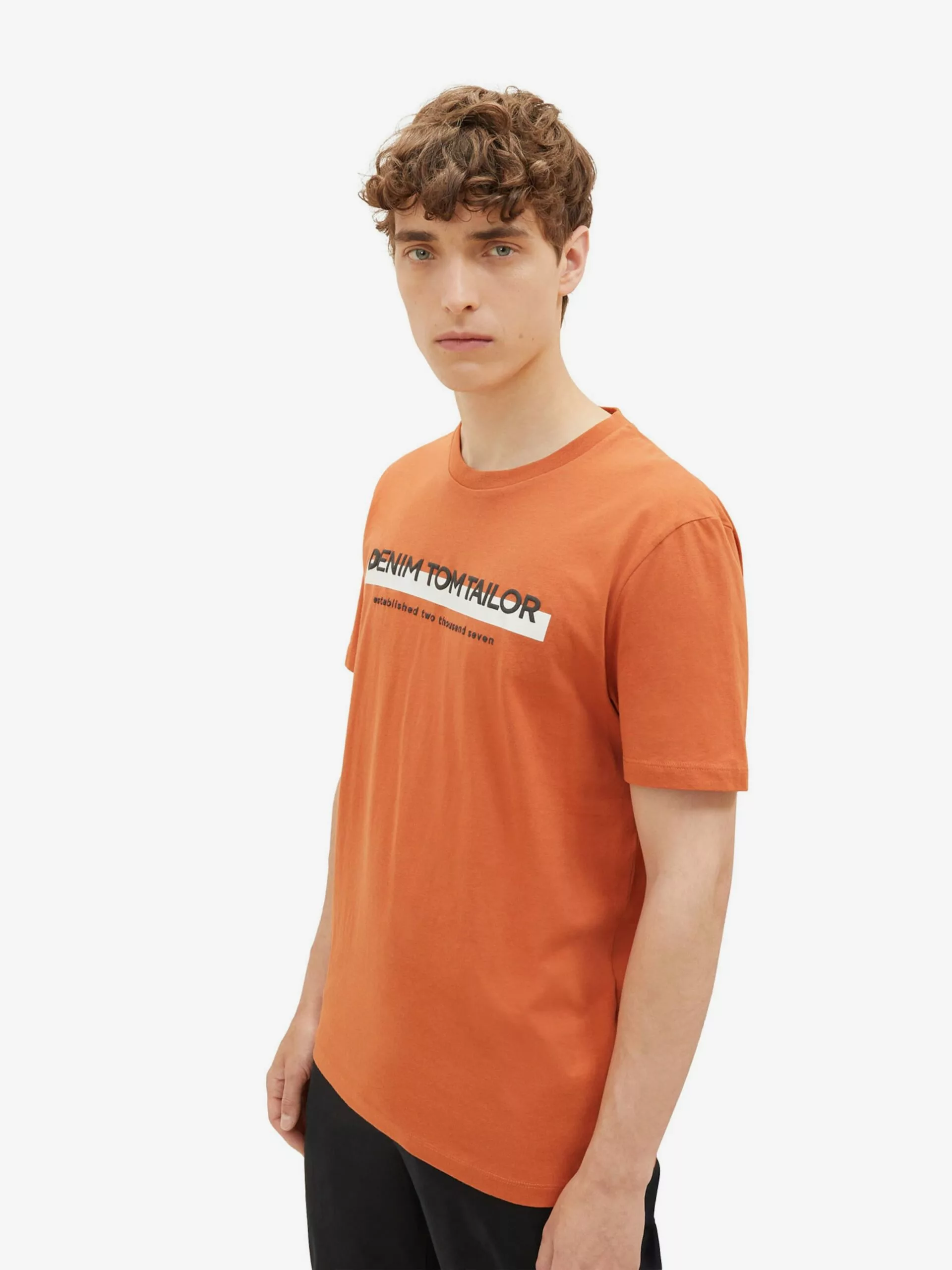 TOM TAILOR Denim T-shirts T-Shirt Homme Rouille 4 TOM TAILOR Denim T-shirts T-Shirt Homme Rouille – Image 4