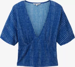 TOM TAILOR Denim Blouses à Manches Courtes Chemisier Femme Bleu Foncé