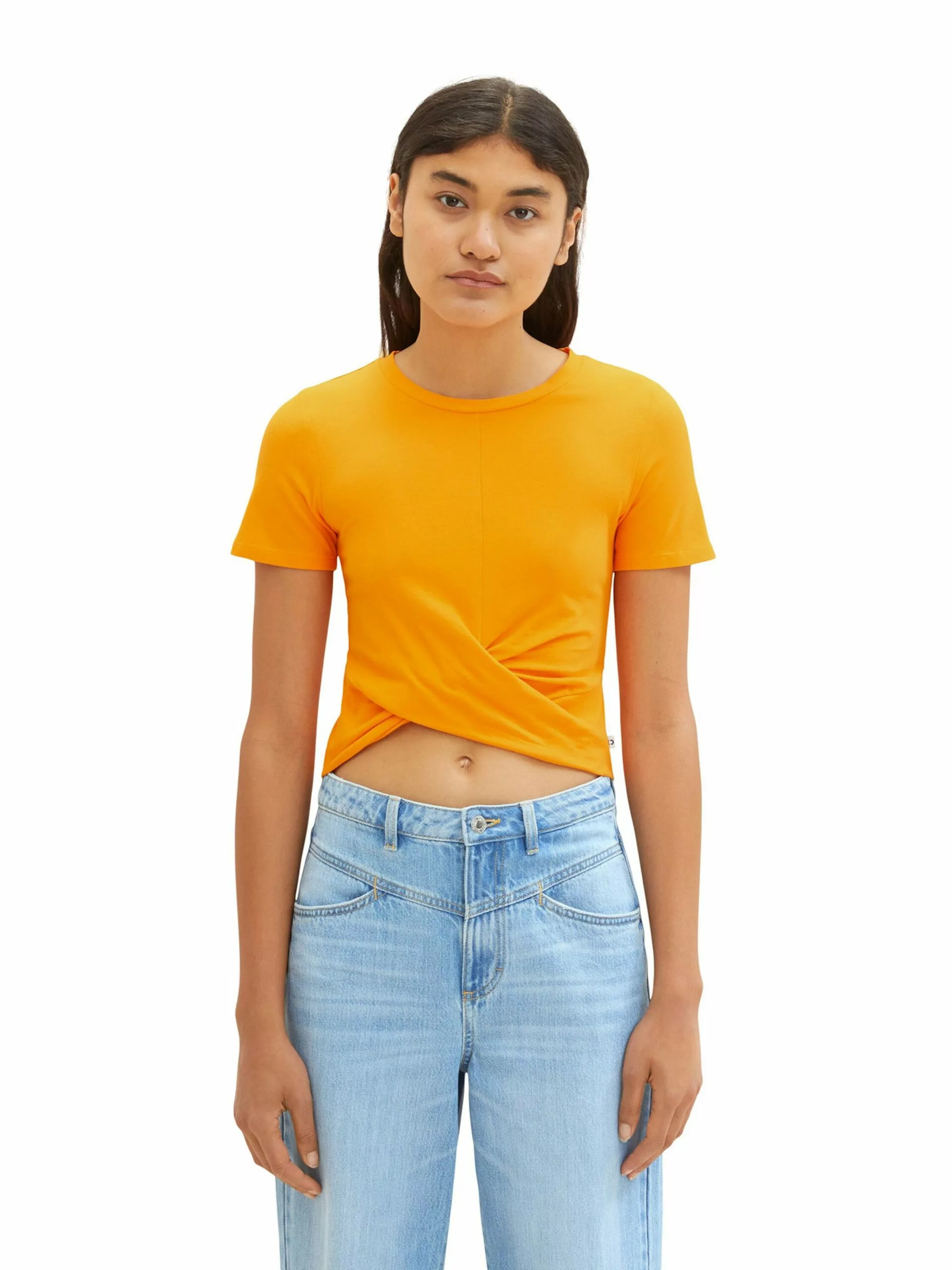 TOM TAILOR Denim T-shirts T-shirt Femme Orange Clair 6 TOM TAILOR Denim T-shirts T-shirt Femme Orange Clair – Image 6