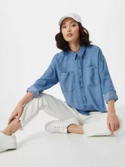 TOM TAILOR Denim Chemisiers Chemisier Femme Bleu -Soldes TOM TAILOR Denim 2023 61a13faae808cac088f86a054f21b9ac scaled