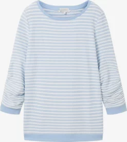 TOM TAILOR Denim Sweats Sweat-shirt Femme Bleu Ciel / Blanc