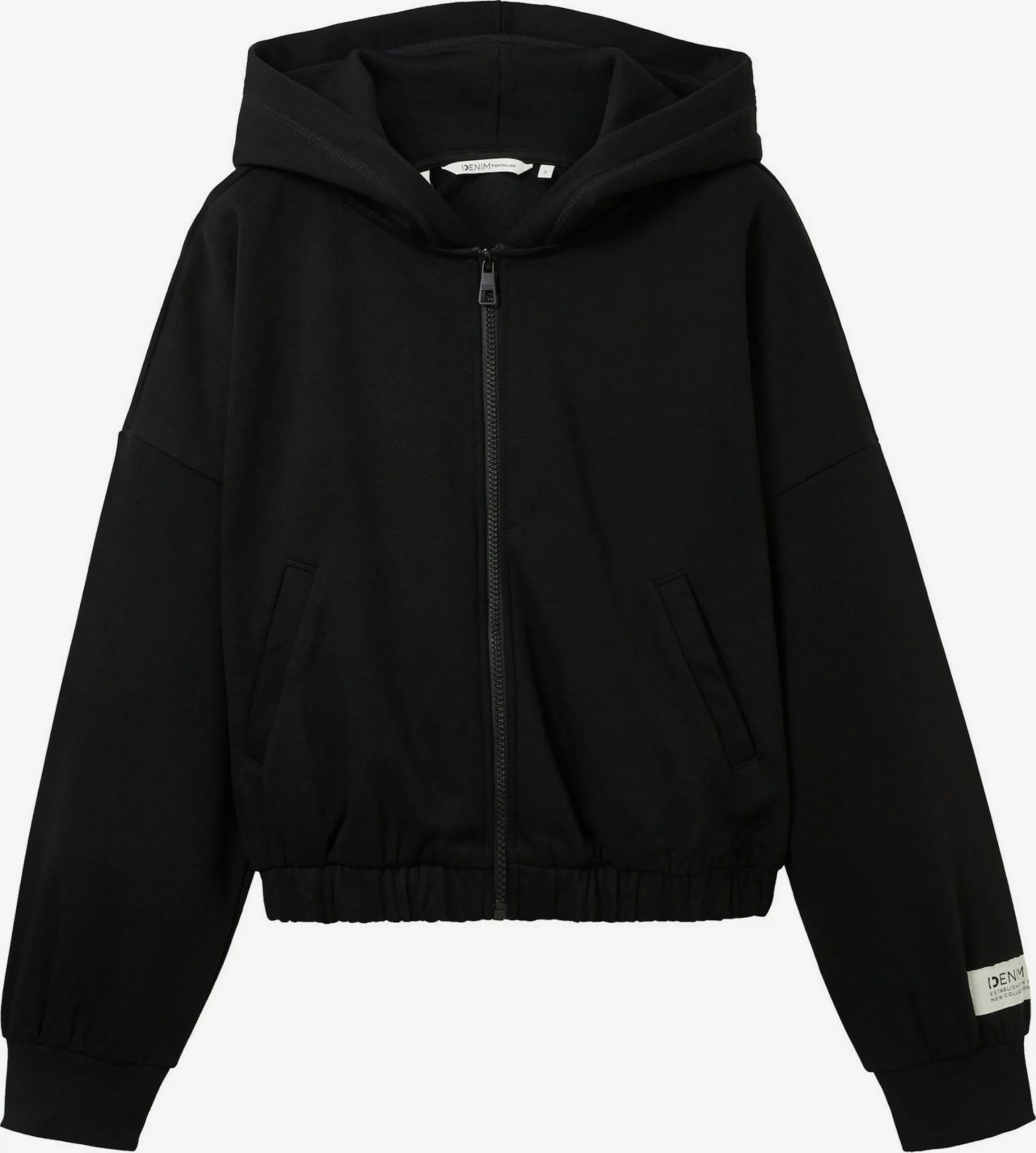 TOM TAILOR Denim Sweats Zippés Veste De Survêtement Femme Noir 1 TOM TAILOR Denim Sweats Zippés Veste De Survêtement Femme Noir