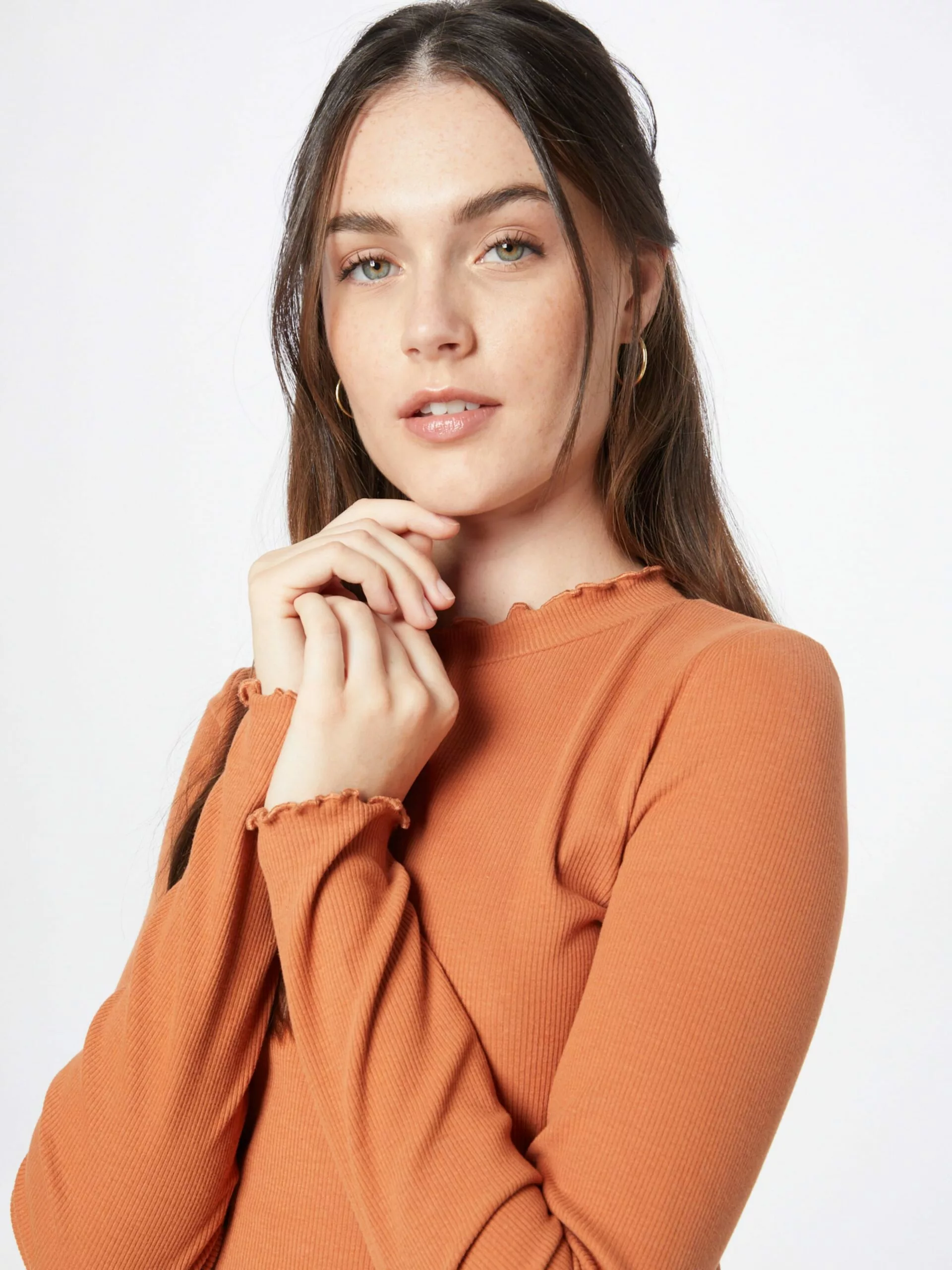 TOM TAILOR Denim T-shirts à Manches Longues T-shirt Femme Mandarine 5 TOM TAILOR Denim T-shirts à Manches Longues T-shirt Femme Mandarine – Image 5