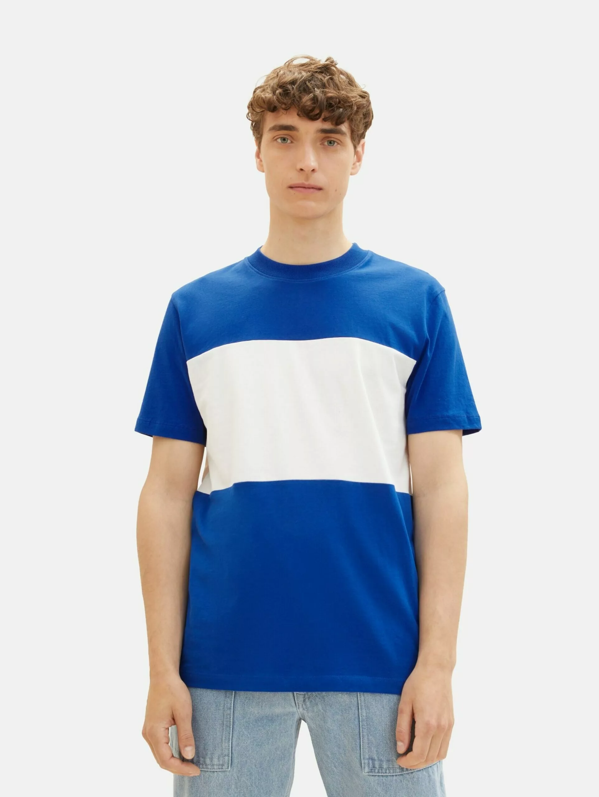 TOM TAILOR Denim T-shirts T-Shirt Cutline Homme Bleu 2 TOM TAILOR Denim T-shirts T-Shirt Cutline Homme Bleu – Image 2