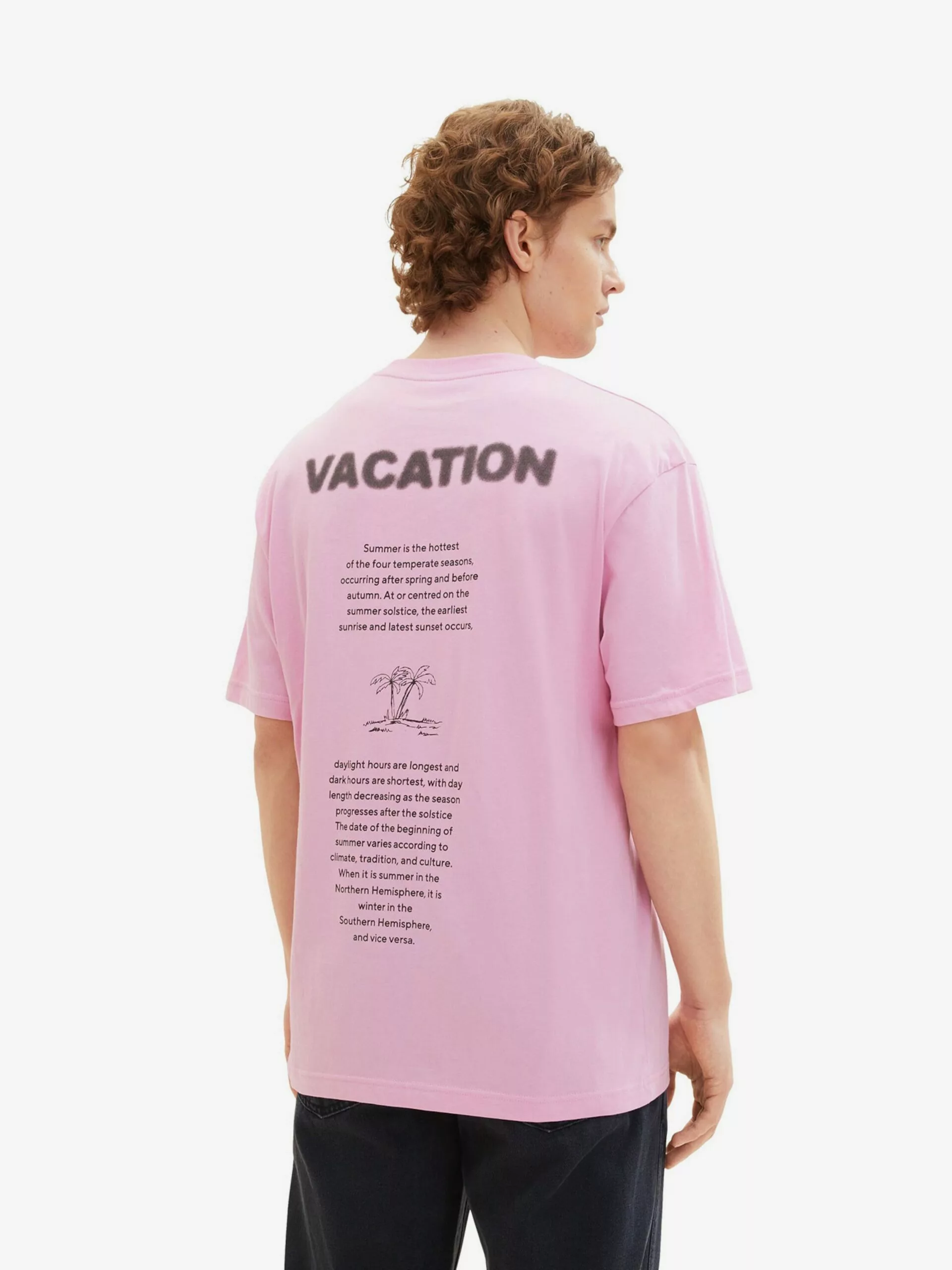 TOM TAILOR Denim T-shirts T-Shirt Homme Rose Clair 4 TOM TAILOR Denim T-shirts T-Shirt Homme Rose Clair – Image 4