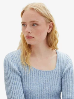 TOM TAILOR Denim Pulls Maille Fine Pull-over Femme Bleu Chiné -Soldes TOM TAILOR Denim 2023 6fa3d006fb67897a3ef8e4391ef6d020 scaled