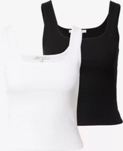 TOM TAILOR Denim Débardeurs Haut Femme Noir / Blanc
