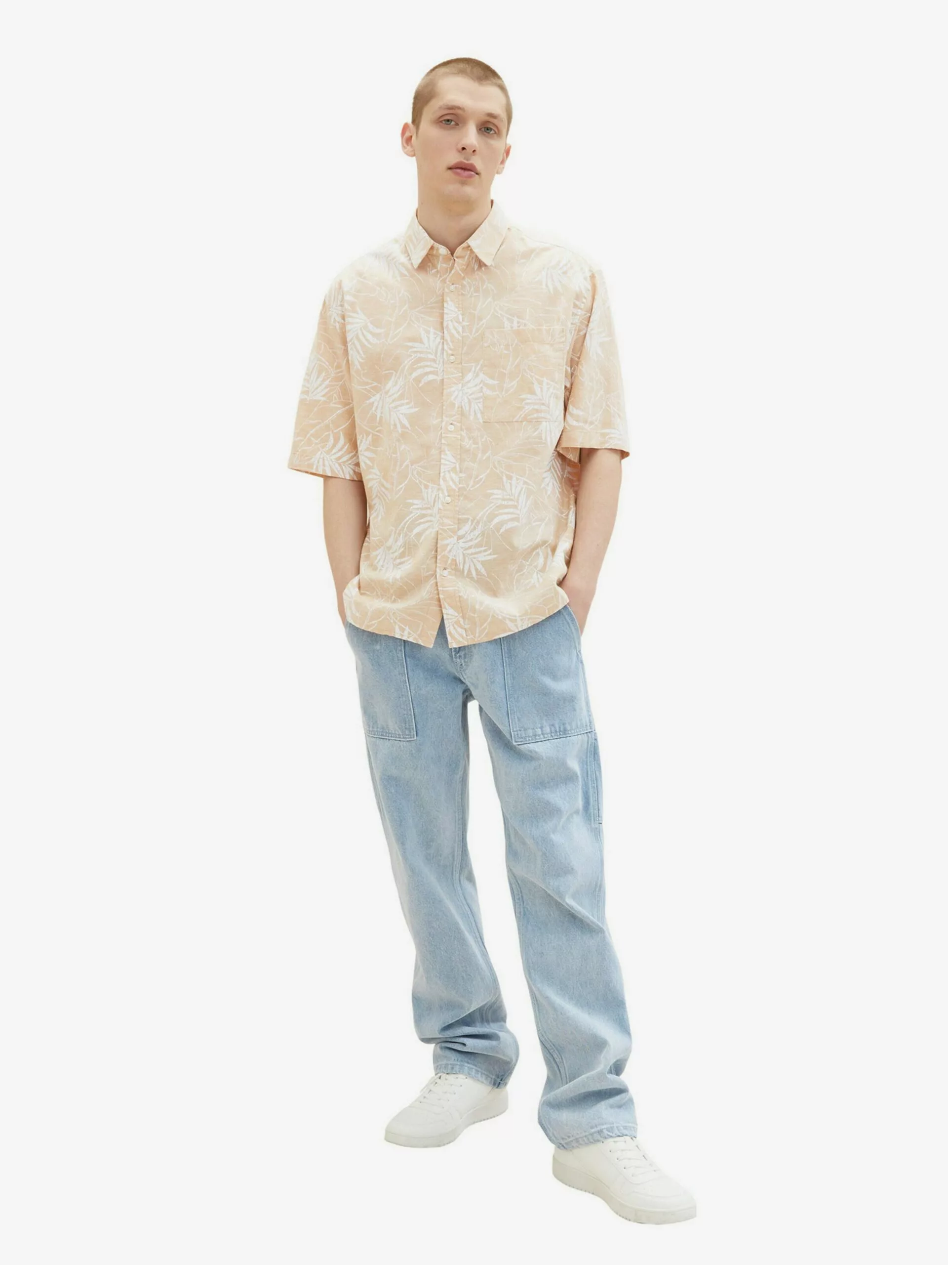 TOM TAILOR Denim Chemises Décontractées Fit Confort Chemise Homme Orange Pastel 3 TOM TAILOR Denim Chemises Décontractées Fit Confort Chemise Homme Orange Pastel – Image 3