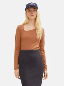 TOM TAILOR Denim T-shirts à Manches Longues T-shirt Femme Cognac -Soldes TOM TAILOR Denim 2023 7e2a9dc51e307a1361d7e22e17f523db scaled