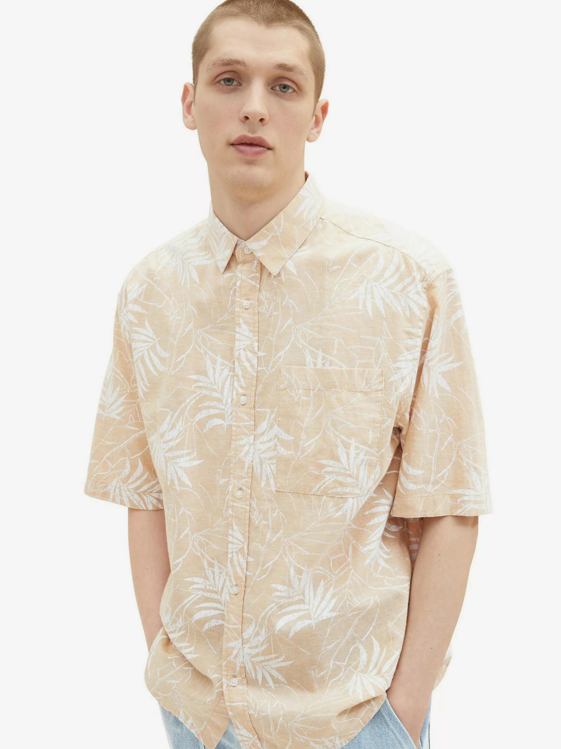 TOM TAILOR Denim Chemises Décontractées Fit Confort Chemise Homme Orange Pastel 2 TOM TAILOR Denim Chemises Décontractées Fit Confort Chemise Homme Orange Pastel – Image 2