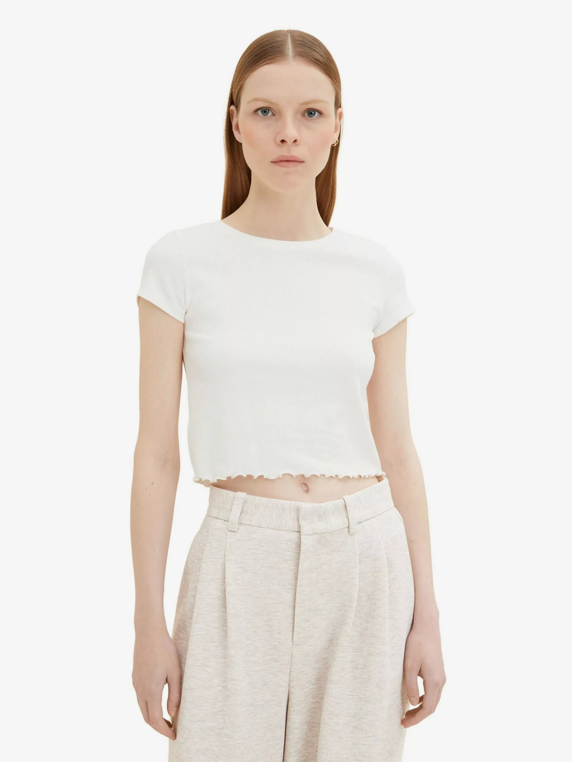 TOM TAILOR Denim T-shirts T-shirt Femme Blanc 2 TOM TAILOR Denim T-shirts T-shirt Femme Blanc – Image 2