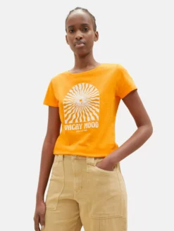TOM TAILOR Denim T-shirts T-shirt Femme Mandarine -Soldes TOM TAILOR Denim 2023 89195e6e2796004aa48902cc7c21048b scaled