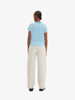 TOM TAILOR Denim T-shirts T-shirt Femme Azur / Blanc -Soldes TOM TAILOR Denim 2023 94f84b510db87029083a47618f751638 scaled