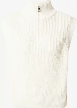 TOM TAILOR Denim Pulls à Col Roulé Pull-over Femme Blanc Cassé