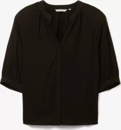TOM TAILOR Denim Blouses à Manches Courtes Chemisier Femme Noir