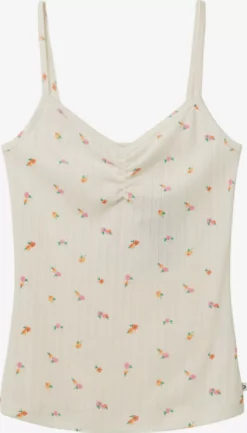 TOM TAILOR Denim Tops En Dentelle Haut Femme Blanc Cassé