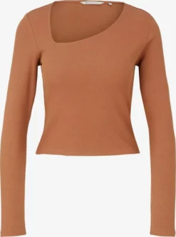 TOM TAILOR Denim T-shirts à Manches Longues T-shirt Femme Cognac