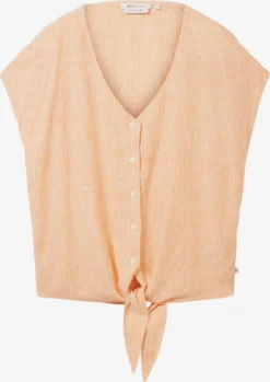 TOM TAILOR Denim Blouses à Manches Courtes Chemisier Femme Orange Clair