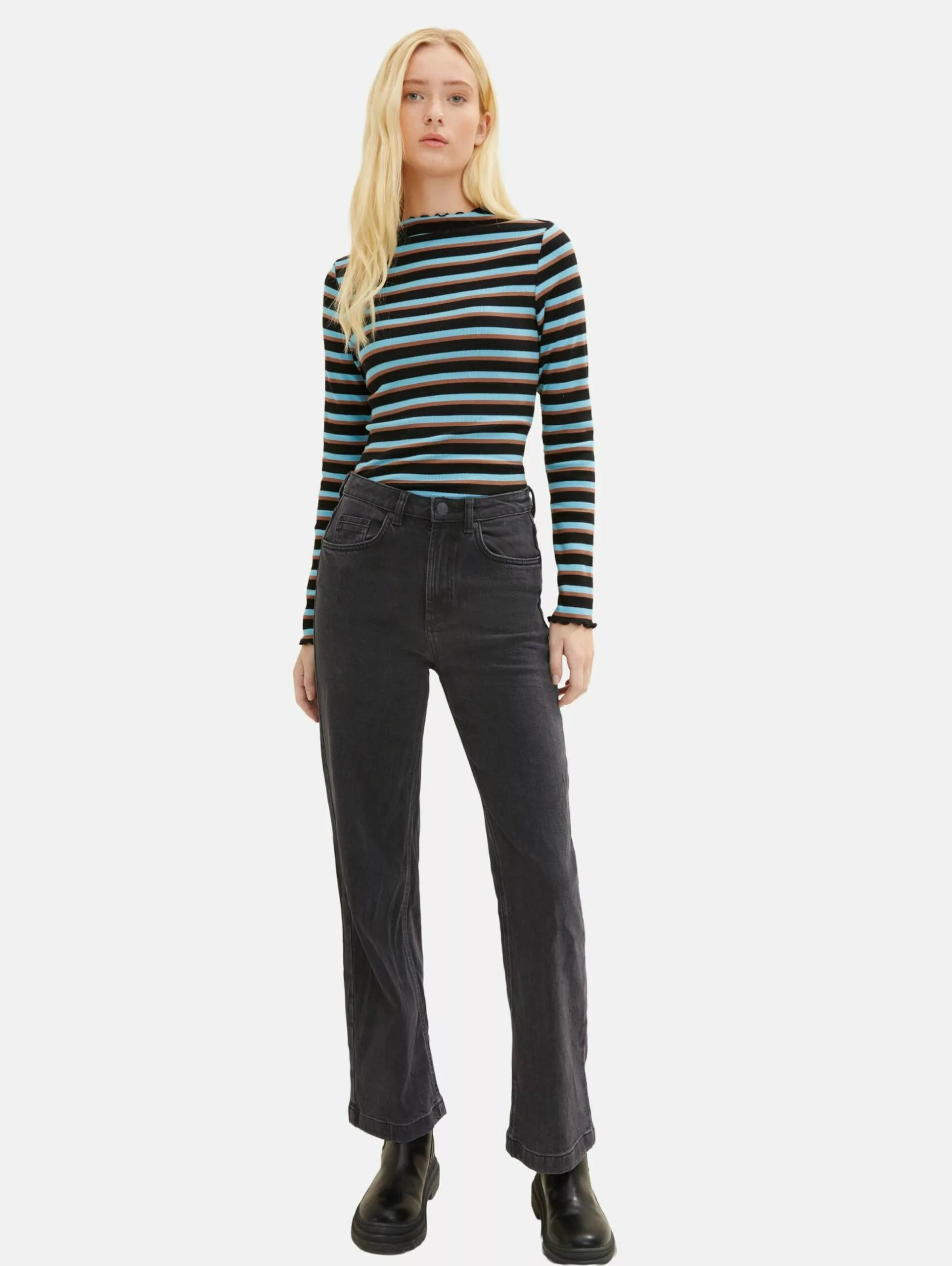 TOM TAILOR Denim T-shirts à Manches Longues T-shirt Femme Mélange De Couleurs 3 TOM TAILOR Denim T-shirts à Manches Longues T-shirt Femme Mélange De Couleurs – Image 3