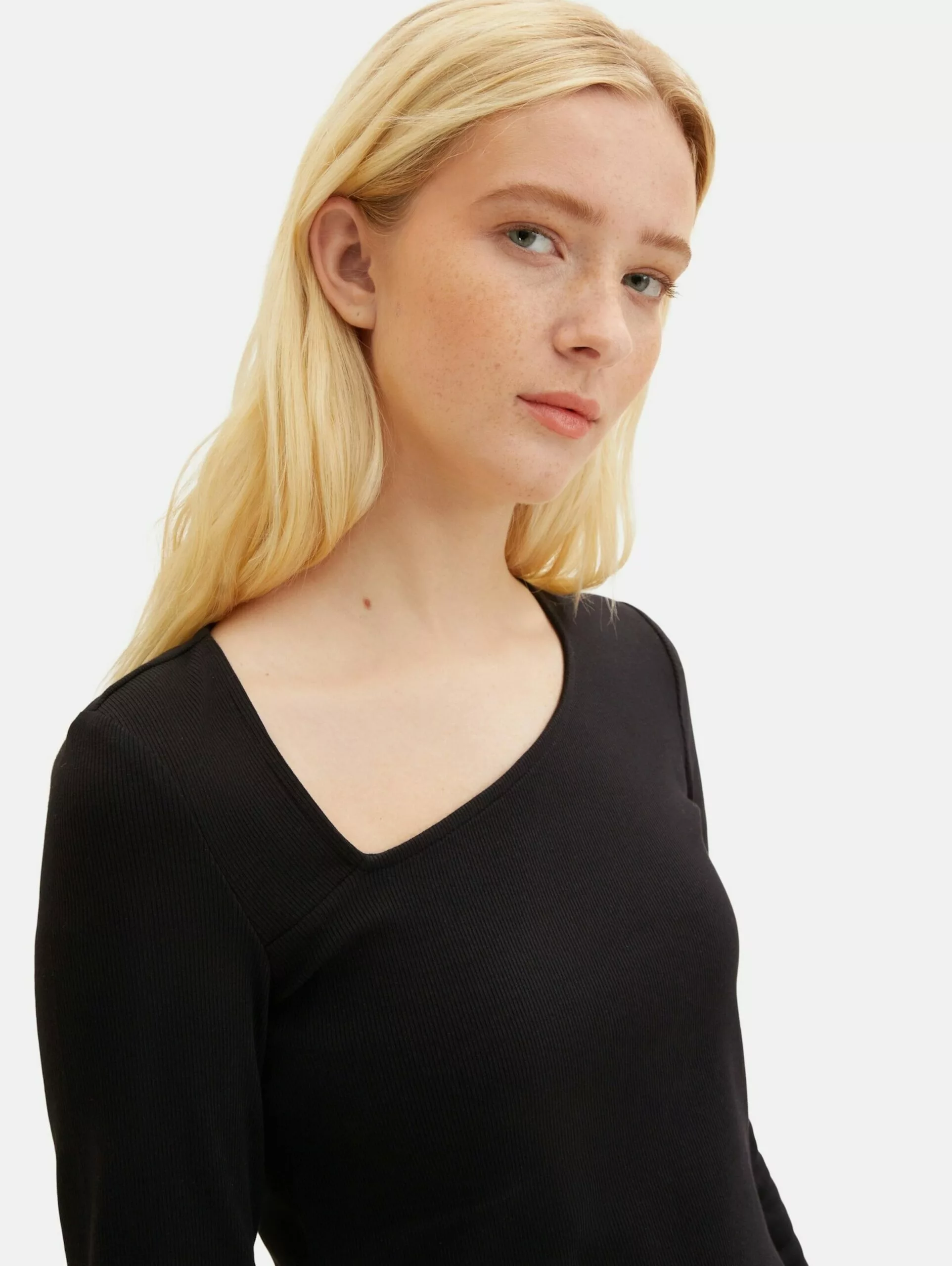 TOM TAILOR Denim T-shirts à Manches Longues T-shirt Femme Noir 6 TOM TAILOR Denim T-shirts à Manches Longues T-shirt Femme Noir – Image 6