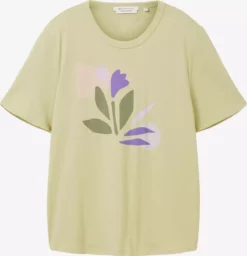 TOM TAILOR Denim T-shirts T-shirt Femme Olive / Vert Clair