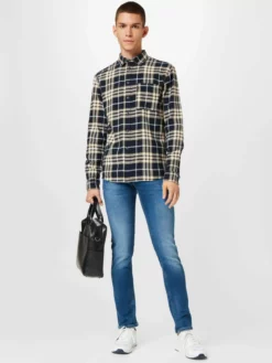 TOM TAILOR Denim Chemises à Carreaux Coupe Regular Chemise Homme Bleu Marine -Soldes TOM TAILOR Denim 2023 c245a90026bc78c7d2914bc823601cac scaled