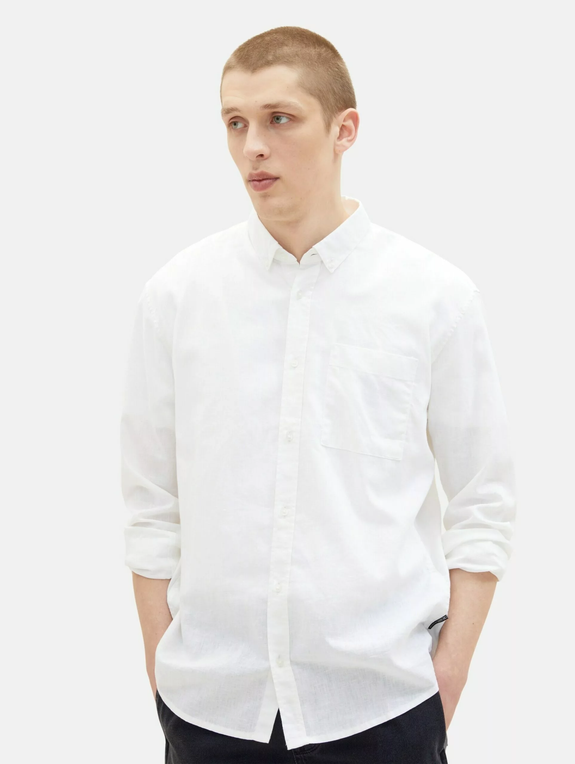 TOM TAILOR Denim Chemises Décontractées Coupe Regular Chemise Homme Blanc Naturel 3 TOM TAILOR Denim Chemises Décontractées Coupe Regular Chemise Homme Blanc Naturel – Image 3