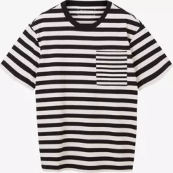 TOM TAILOR Denim T-shirts T-Shirt Homme Noir / Blanc