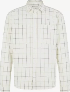 TOM TAILOR Denim Chemises à Carreaux Fit Confort Chemise Homme Blanc Naturel