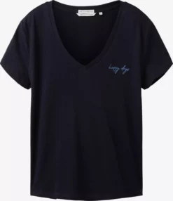 TOM TAILOR Denim T-shirts T-shirt Femme Bleu Marine / Bleu Ciel