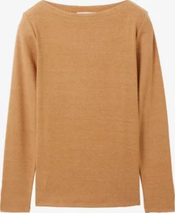 TOM TAILOR Denim T-shirts à Manches Longues T-shirt Femme Marron Chiné