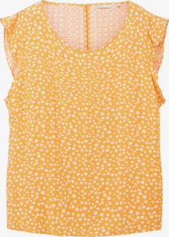 TOM TAILOR Denim Blouses à Manches Courtes Chemisier Femme Orange