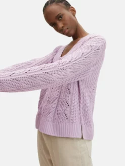 TOM TAILOR Denim Pulls Maille Fine Pull-over Femme Mauve -Soldes TOM TAILOR Denim 2023 dfdb52025ef460def6d59dd186402c4a scaled