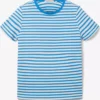 TOM TAILOR Denim T-shirts T-shirt Femme Azur / Blanc